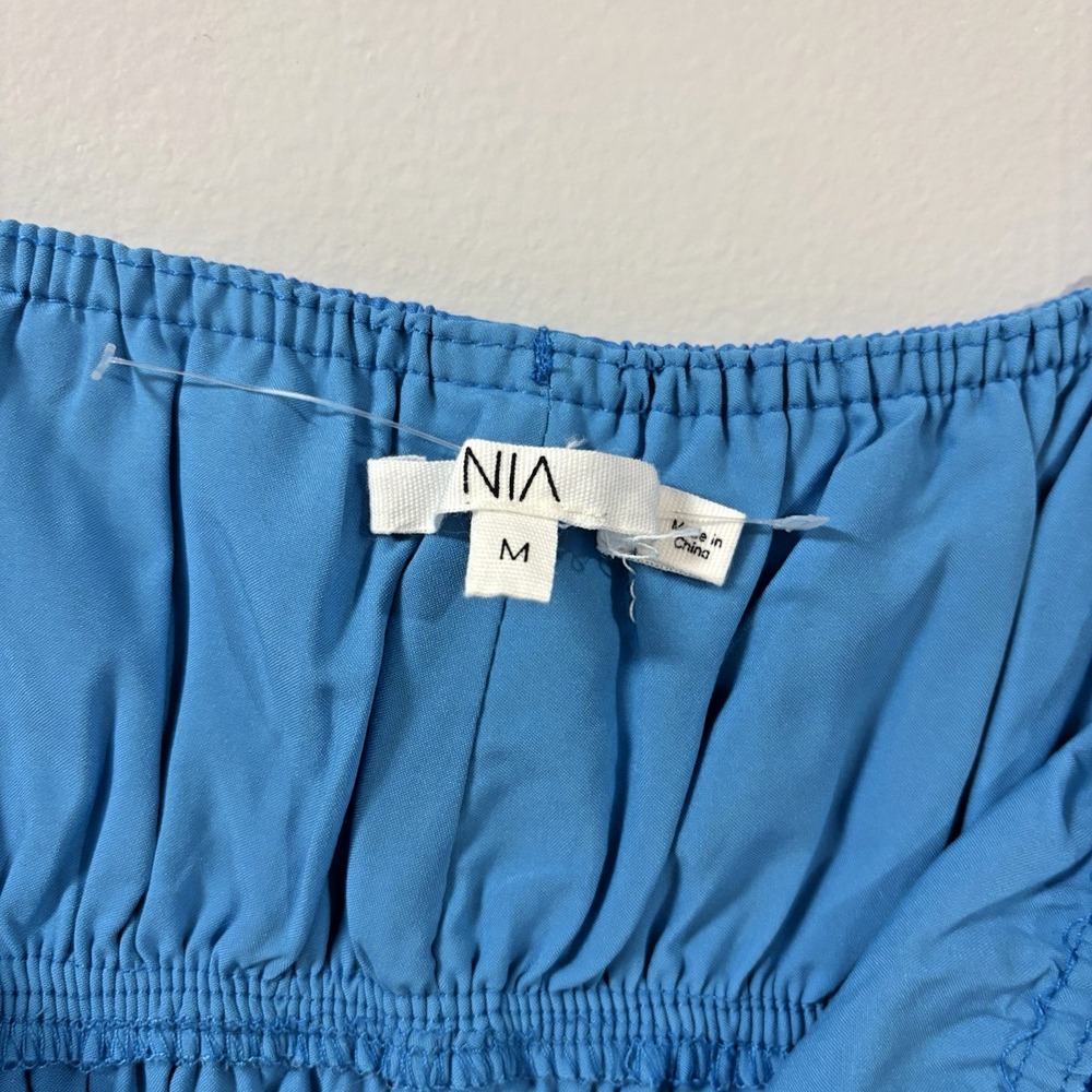 NIA Nordstrom Mini Dress Salt Cotton Mini Sundress Blue Women's Size Medium - Picture 7 of 10